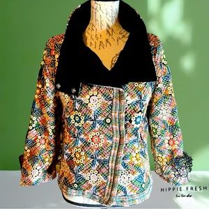 Raga RARE Multicolored Embroidered Unique Cropped Jacket Size M